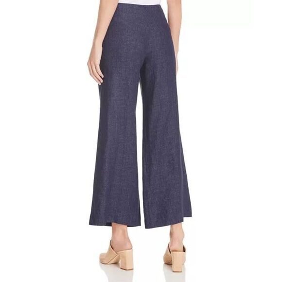 Theory Terena B Wide-Leg Linen Pants size 0 minimalist natural fiber nautical - Picture 2 of 10